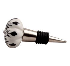 Black Leaf Ceramic Wine Stopper