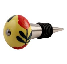 Red Flower Ceramic Wine Stopper