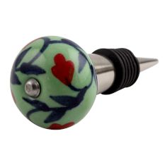 Red Anthurium Ceramic Wine Stopper