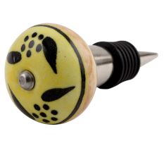 Black Leaf Ceramic Wine Stopper