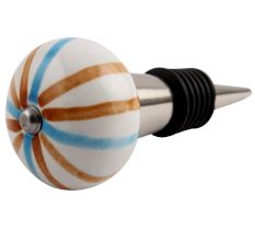 Blue Brown Rays Ceramic Wine Stopper
