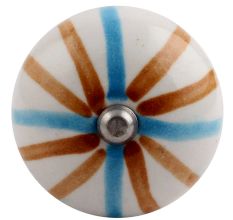 Blue Brown Rays Ceramic Wine Stopper