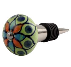 Rangoli work Ceramic Wine Stopper