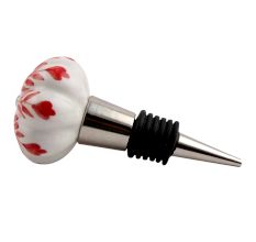 Red Leaf Ceramic Wine Stopper