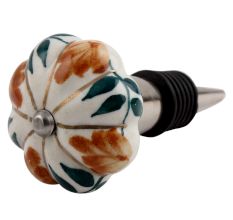 Light Caramel Plant Melon Ceramic Wine Stopper