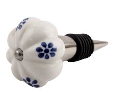 Blue Protea Melon Ceramic Wine Stopper