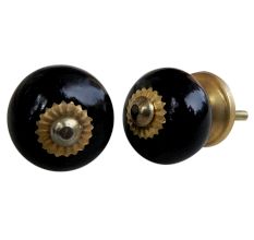 Black Ceramic Knob Small