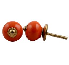 Orange Ceramic Knob Small