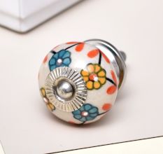 Sea Green Mustard Sunflower Ceramic Knob