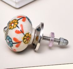 Sea Green Mustard Sunflower Ceramic Knob