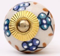 Sea Green Slate Blue Tiny Ceramic Knob