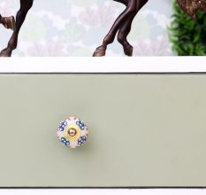 Sea Green Slate Blue Tiny Ceramic Knob