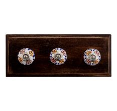 Mustard Red Tiny Ceramic Wooden Hooks