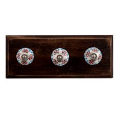 Peach Tiny Ceramic Wooden Hooks