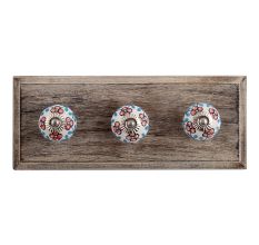 Peach Tiny Ceramic Wooden Hooks