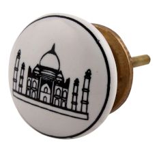 Tajmahal Ceramic Flat Dresser Knob