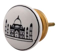 Tajmahal Ceramic Flat Dresser Knob