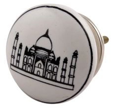 Tajmahal Ceramic Flat Dresser Knob
