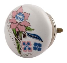Multicolor Rose Ceramic Flat Cabinet Knob Online 