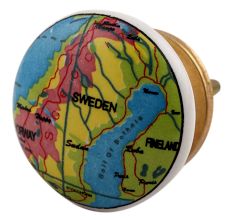Sweden Map Ceramic Cabinet Knob Online