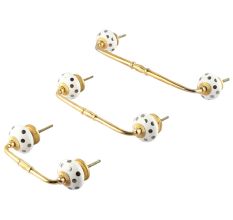 Silver Dot Ceramic Bridge Handle