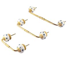 Slate Blue Star Ceramic Bridge Handle