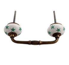 Sea Green Star Ceramic Bridge Handle