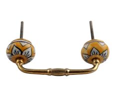 Mustard Flower Ceramic Bridge Handle