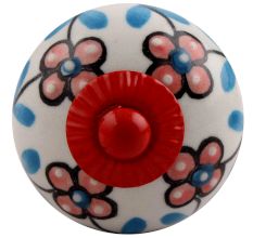 Peach Tiny Red Fitting Ceramic Drawer Knob