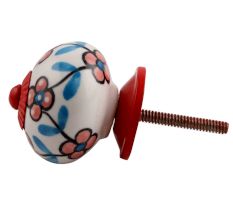 Peach Tiny Red Fitting Ceramic Drawer Knob