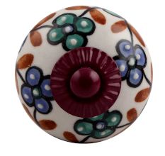 Sea Green Slate Blue Tiny Purple Fitting Ceramic Knob