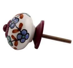 Sea Green Slate Blue Tiny Purple Fitting Ceramic Knob