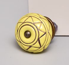 Brown Pattern Etched Ceramic Drawer Knob Online