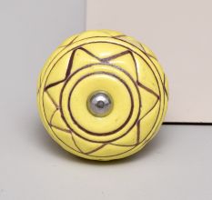Brown Pattern Etched Ceramic Drawer Knob Online