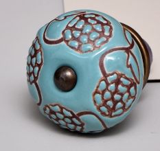 Brown Marigold Ceramic Floral Dresser Knob