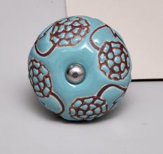 Brown Marigold Ceramic Floral Dresser Knob