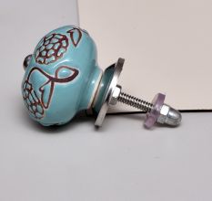Brown Marigold Ceramic Floral Dresser Knob