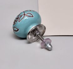 Brown Marigold Ceramic Floral Dresser Knob