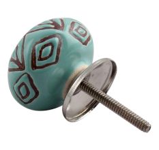 Amarylis Floral Etched Ceramic Cabinet Knob Online