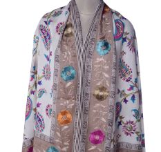 KalamkariÂ Ari Work Semi Pashmina Shawls 2