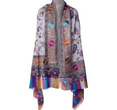 KalamkariÂ Ari Work Semi Pashmina Shawls 4