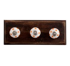 Orange Star Ceramic Wooden Hooks