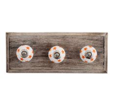 Orange Star Ceramic Wooden Hooks