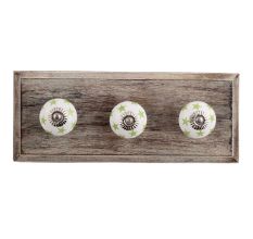 Green Star Ceramic Wooden Hooks