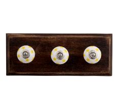 Yellow Star Ceramic Wooden Hooks