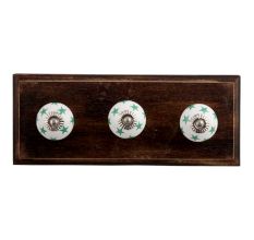 Sea Green Star Ceramic Wooden Hooks