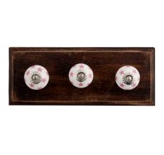 Light Pink Star Ceramic Wooden Hooks