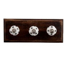 Black Star Ceramic Wooden Hooks