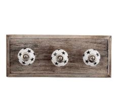Black Star Ceramic Wooden Hooks