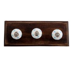 Blue Star Ceramic Wooden Hooks